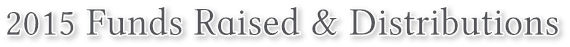 2015 Funds Raised & Distributions 2015 Funds Raised & Distributions